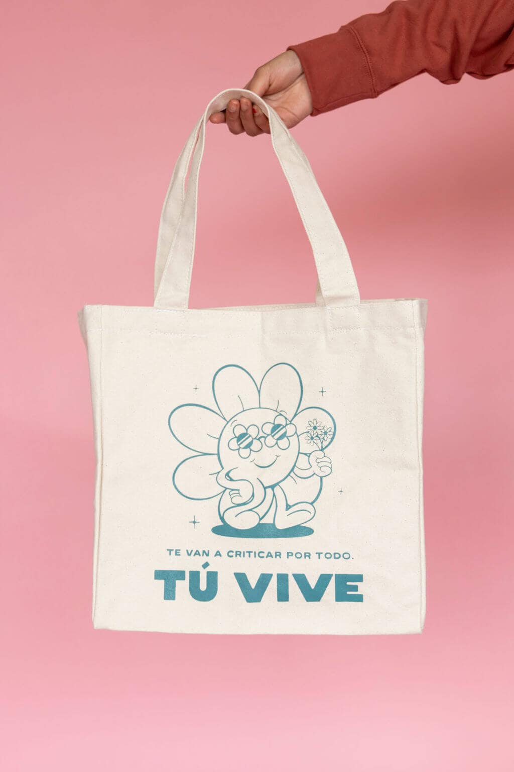 Happy Daisy Tote Bag – Latina Tote Bags – Latina Bags – Daisy Tote Bag – Flower Tote Bag – Latina Brand – Spanish Stuff – Spanish Tote Bag