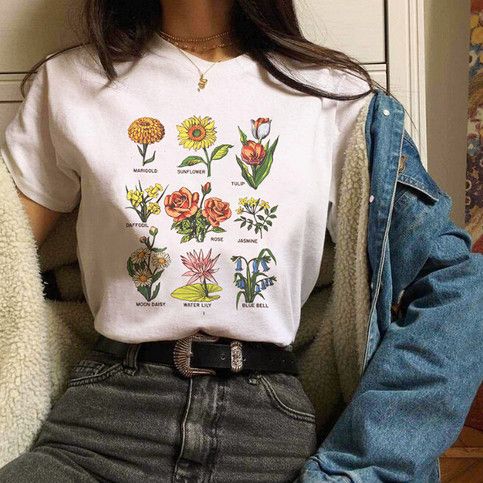 Shirt Ideas, Rose Flowers Print Tee