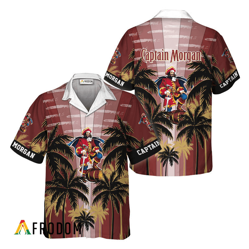Captain Morgan Tropical Coconut Palms Hawaiian Shirt
