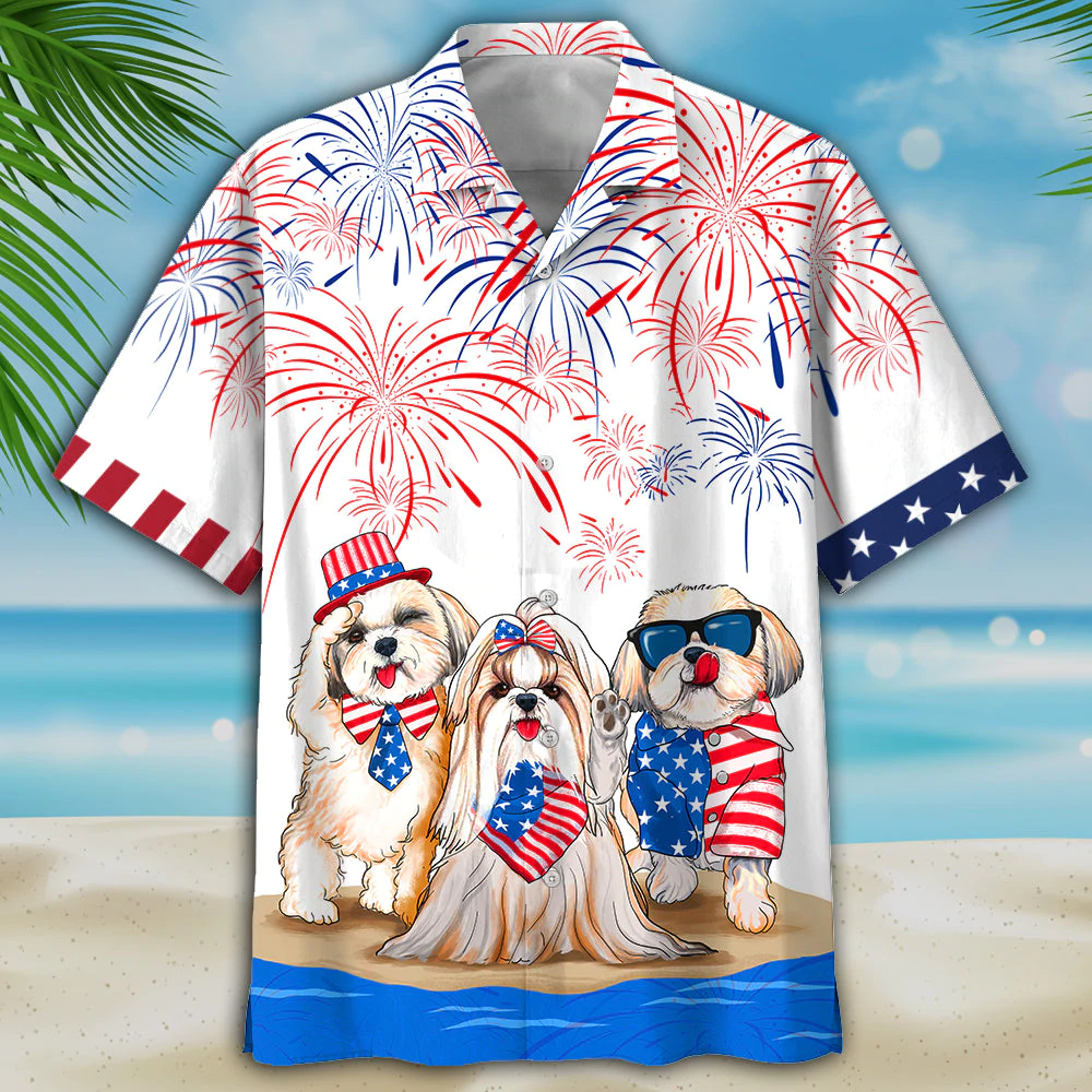 Shih Tzu Hawaiian Shirts – Independence Day Is Coming, Usa Patriotic Hawaiian Shirt