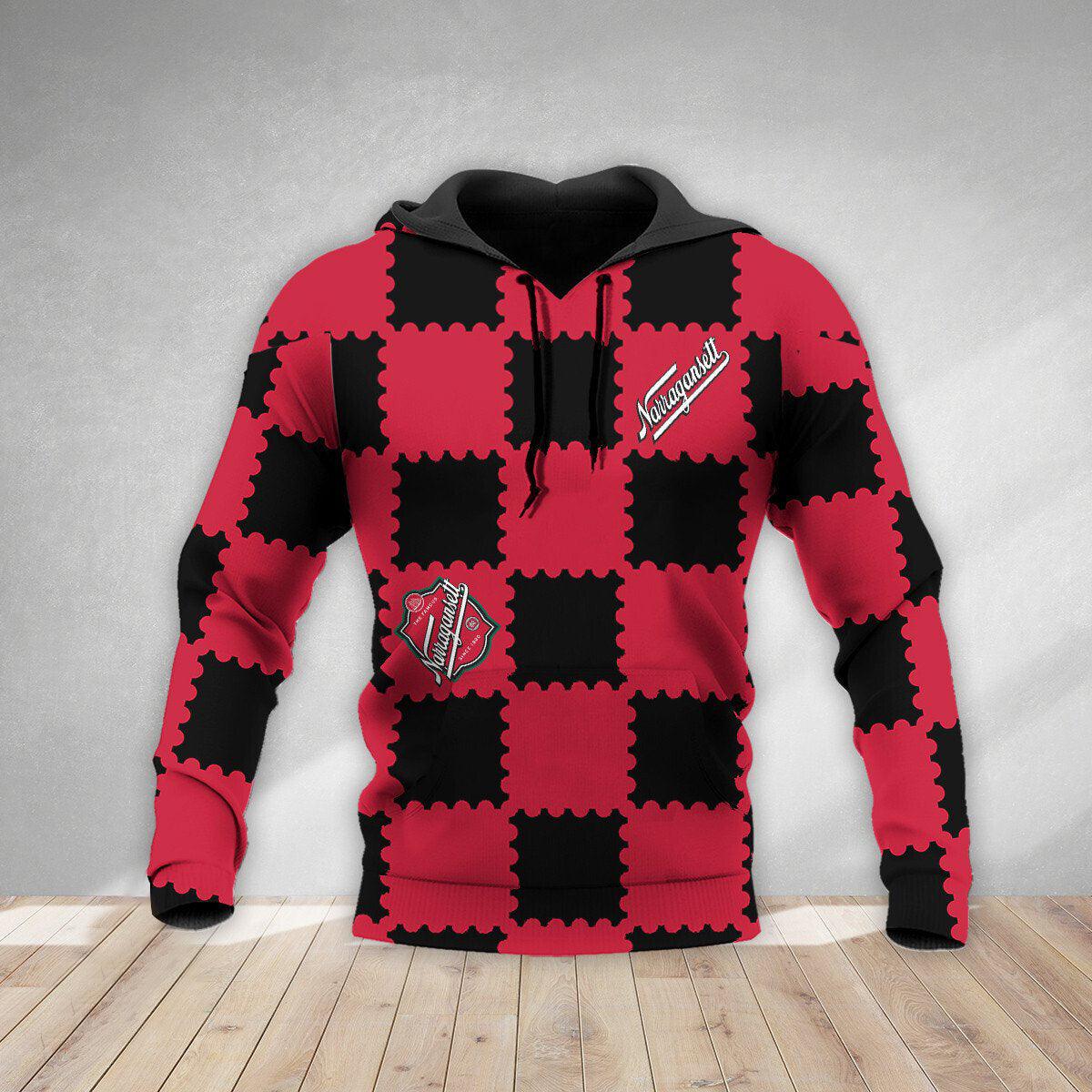 Gorgeous Gingham Narragansett Beer Hoodie & Zip Hoodie