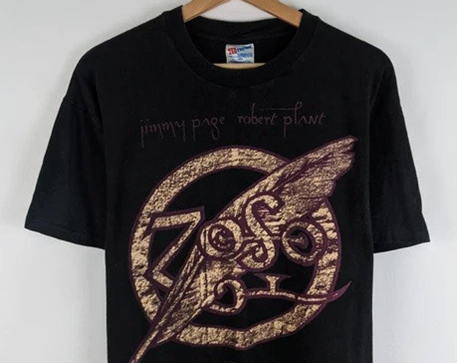 Vintage 90S 1995 Jimmy Page Robert Plant Zoso Tour Shirt Us L