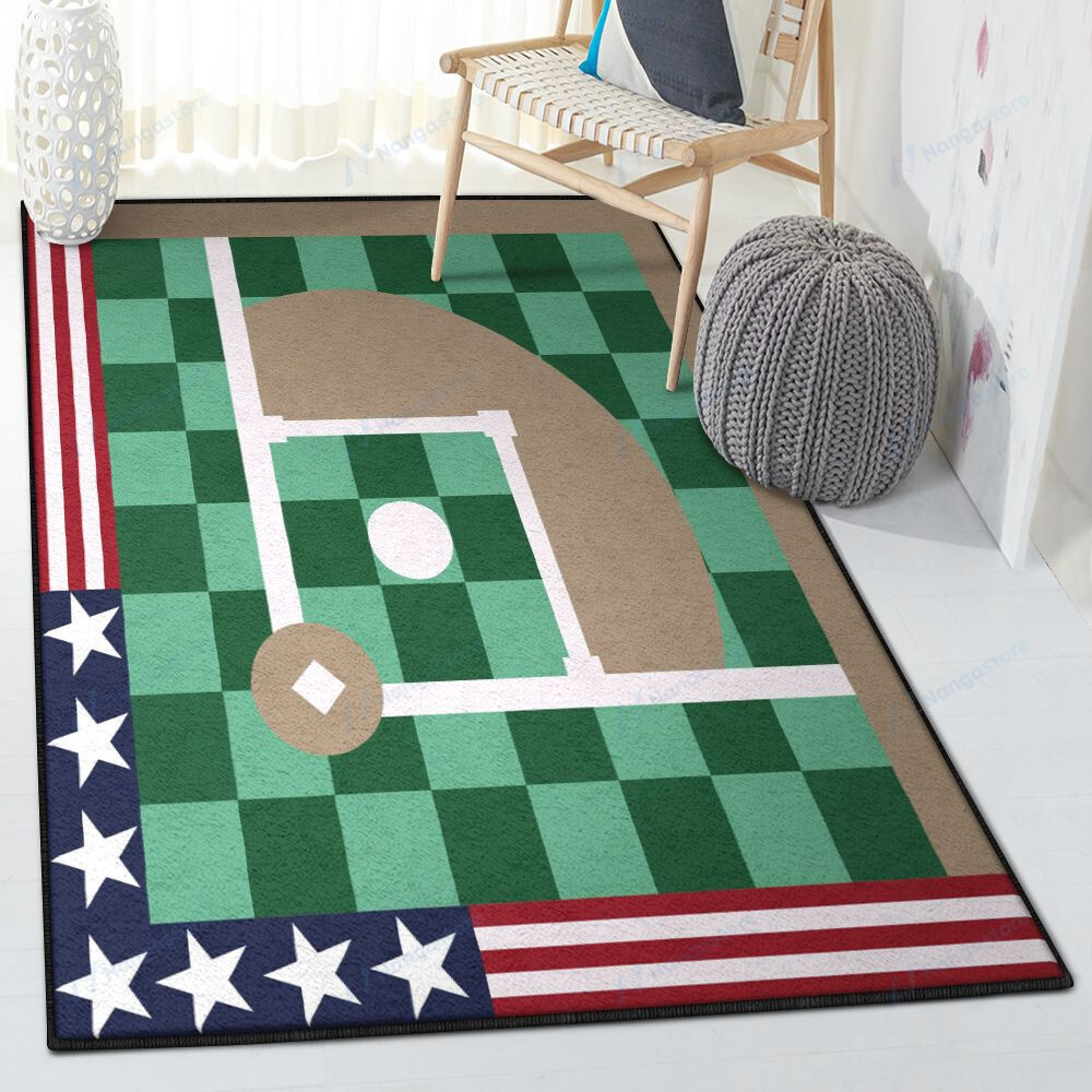 Baseball Dining Room Rug Baseball Field Area Rectangle Rugs Carpet Living Room Bedroom Availablerug Store