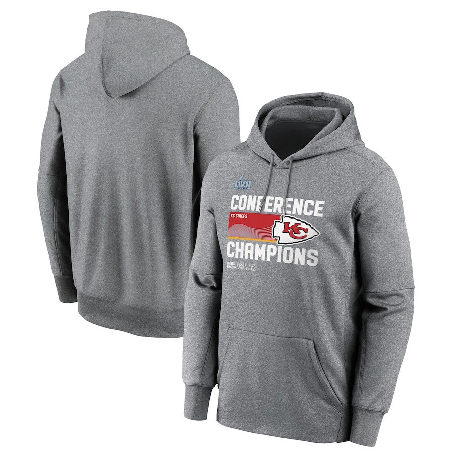 Kansas City Chiefs Team  AFC Champions NFL Heather Gray Print 2D Hoodie