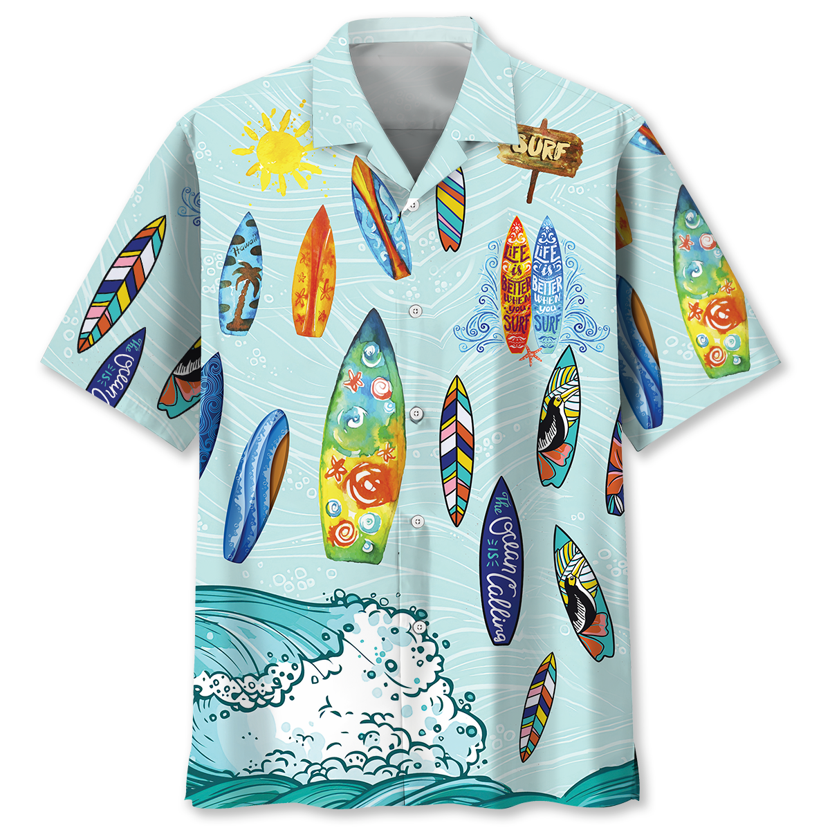 Surfing Ocean Hawaiian Shirt