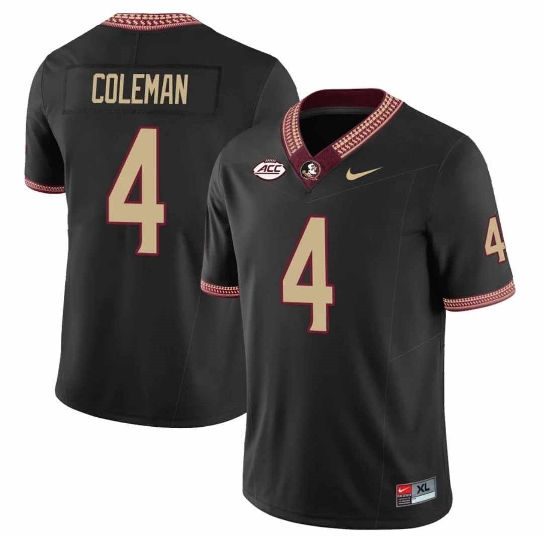 Keon Coleman Florida State Seminoles Black Jersey – All Stitched ...