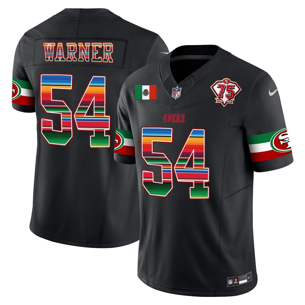 Fred Warner San Francisco 49Ers Mexican Heritage Jersey – All Stitched ...