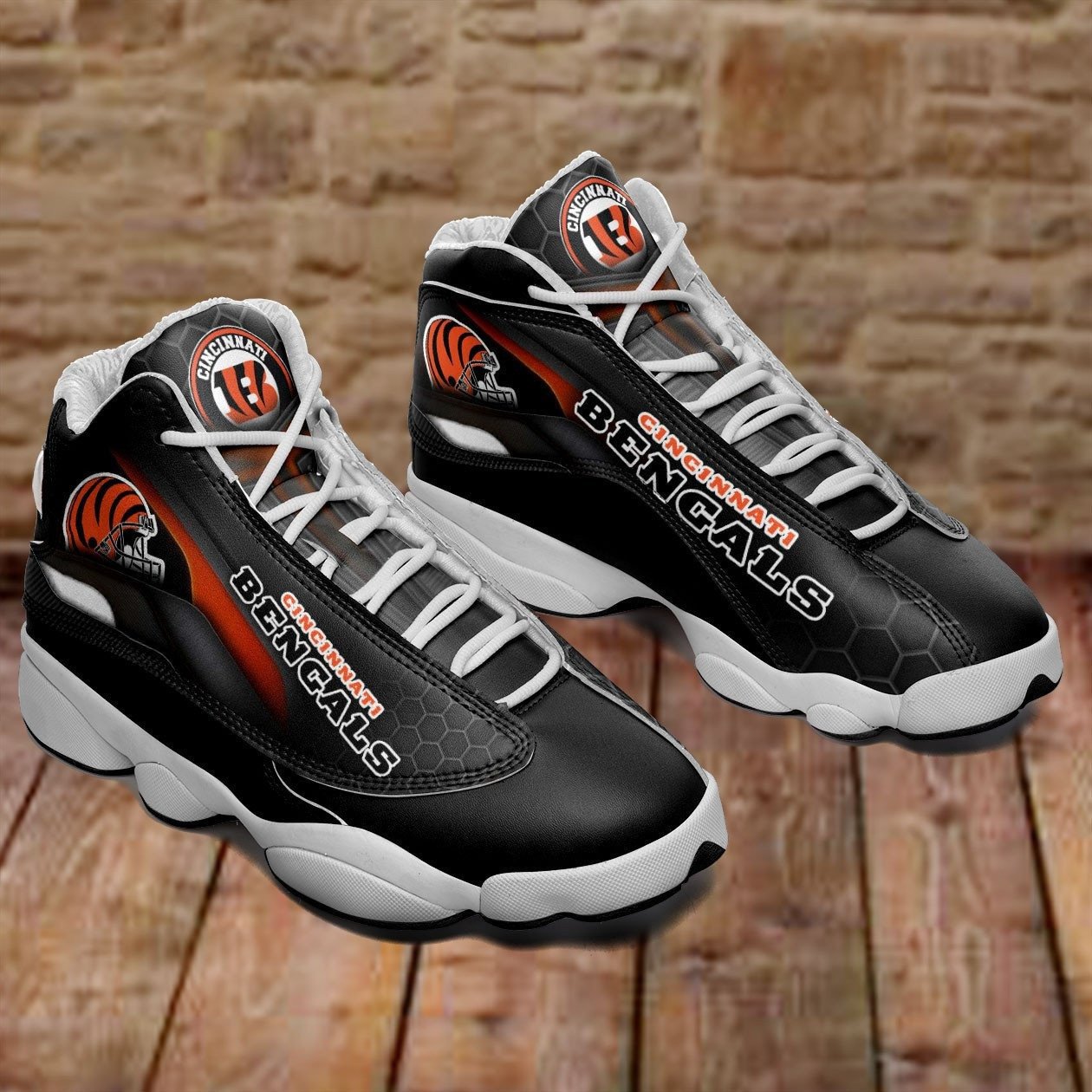 Cincinnati Bengals Hexogon Black Air Jordan 13 Shoes Sneakers JD13 V1383