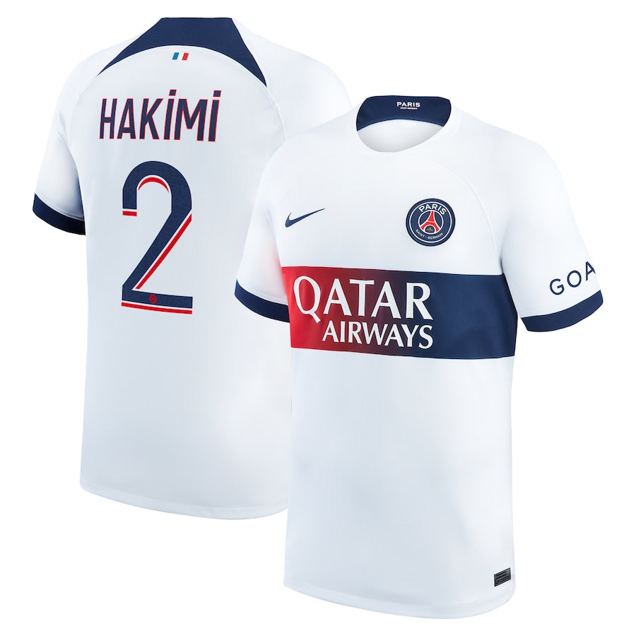 Achraf Hakimi Paris Saint-Germain Nike 2023/24 Away Stadium Player Jersey – White