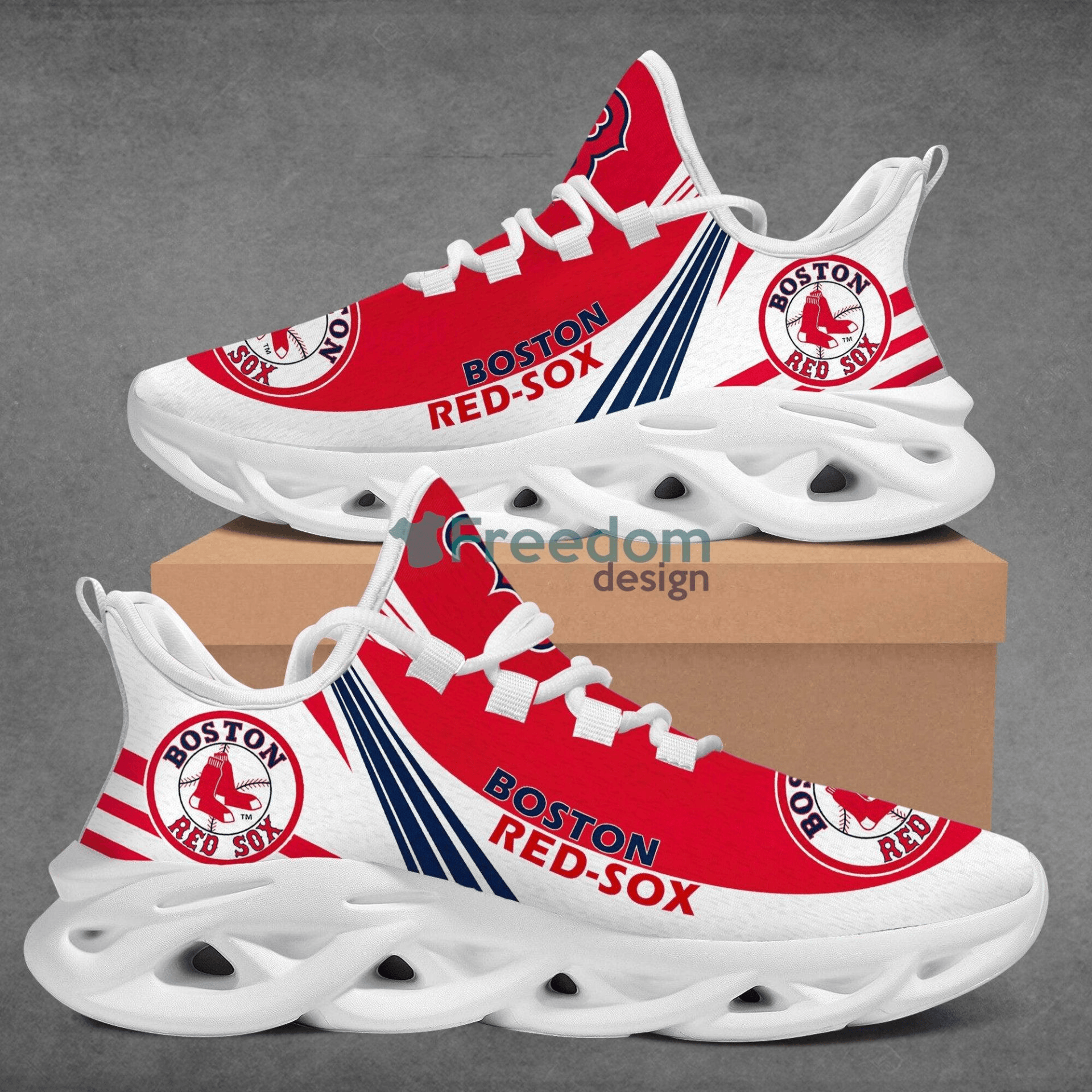 Boston Red Sox Red White Max Soul Shoes Sport Sneakers