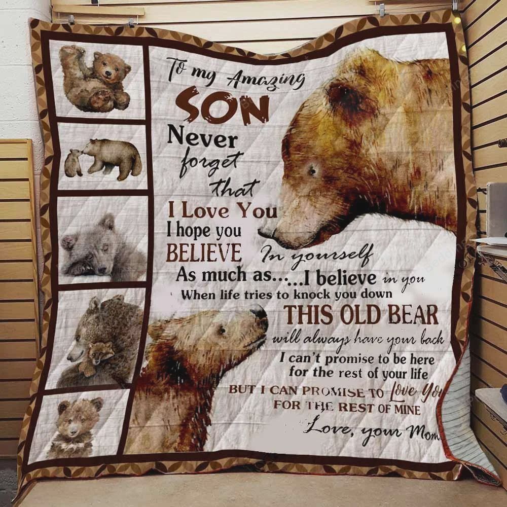 Personalized Bear Family Quilt Blank …