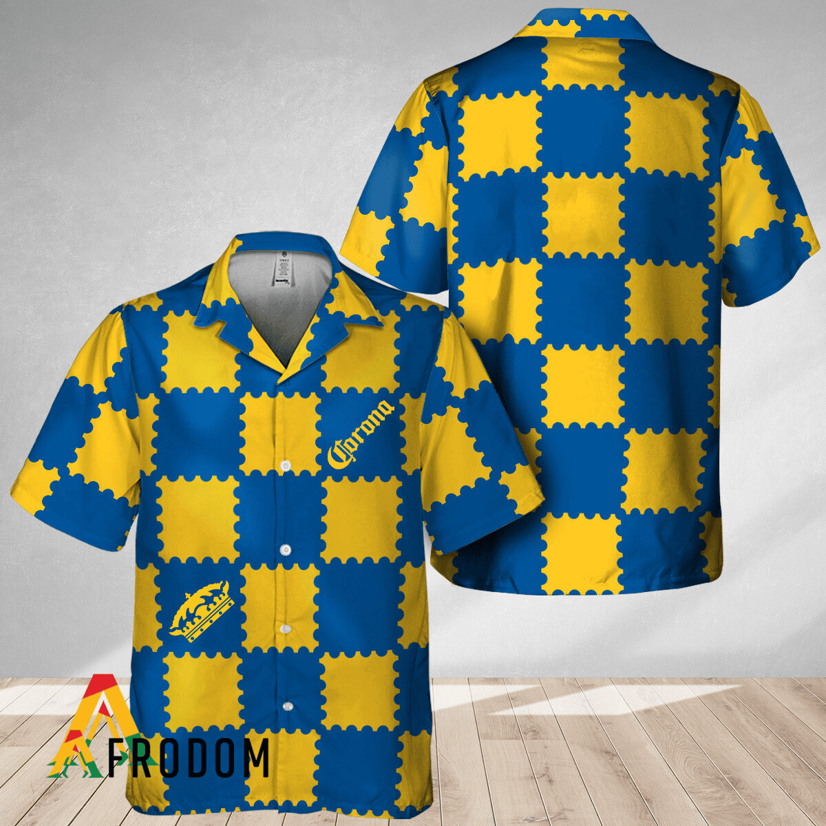 Trendy Gingham Corona Extra Beer Hawaiian Shirt