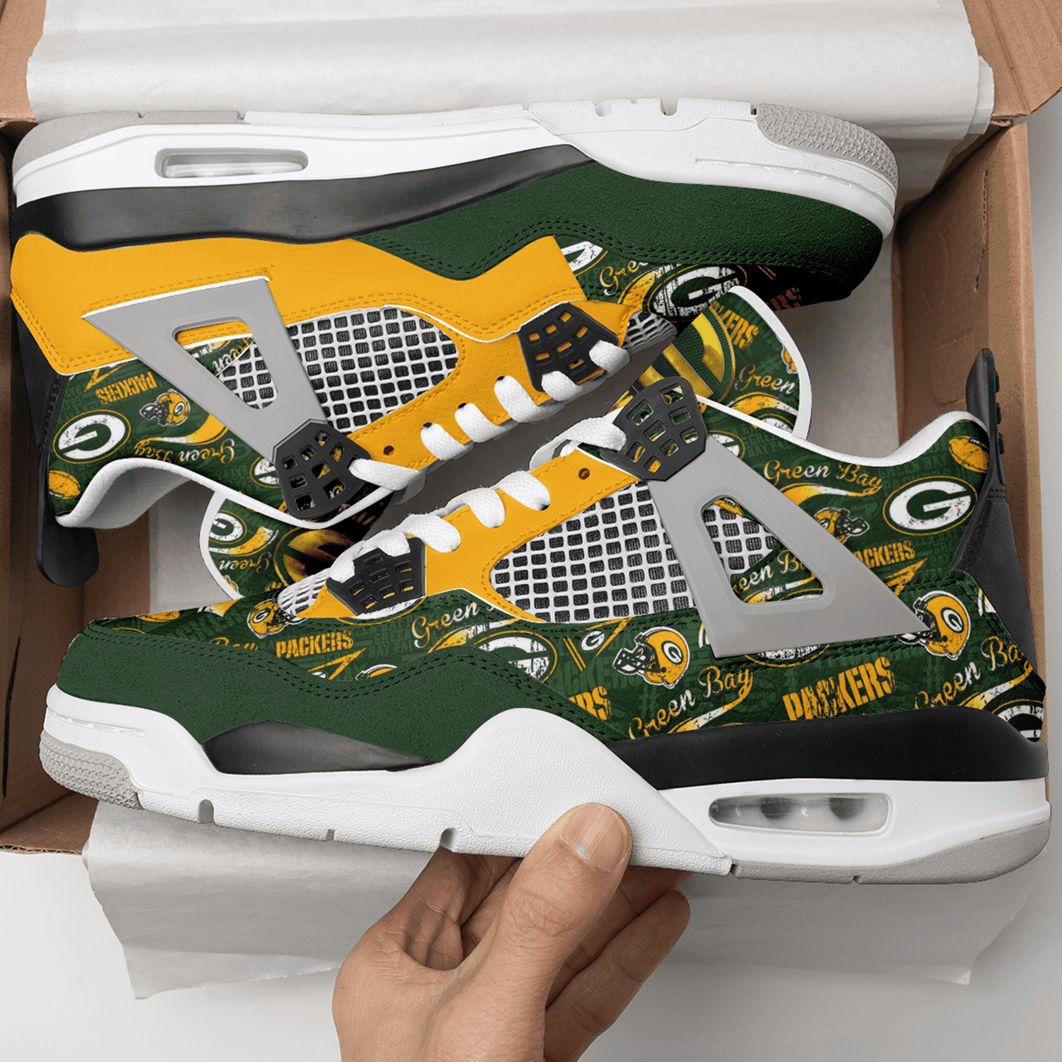 Green Bay Packers Air Jordan 4 Sneakers