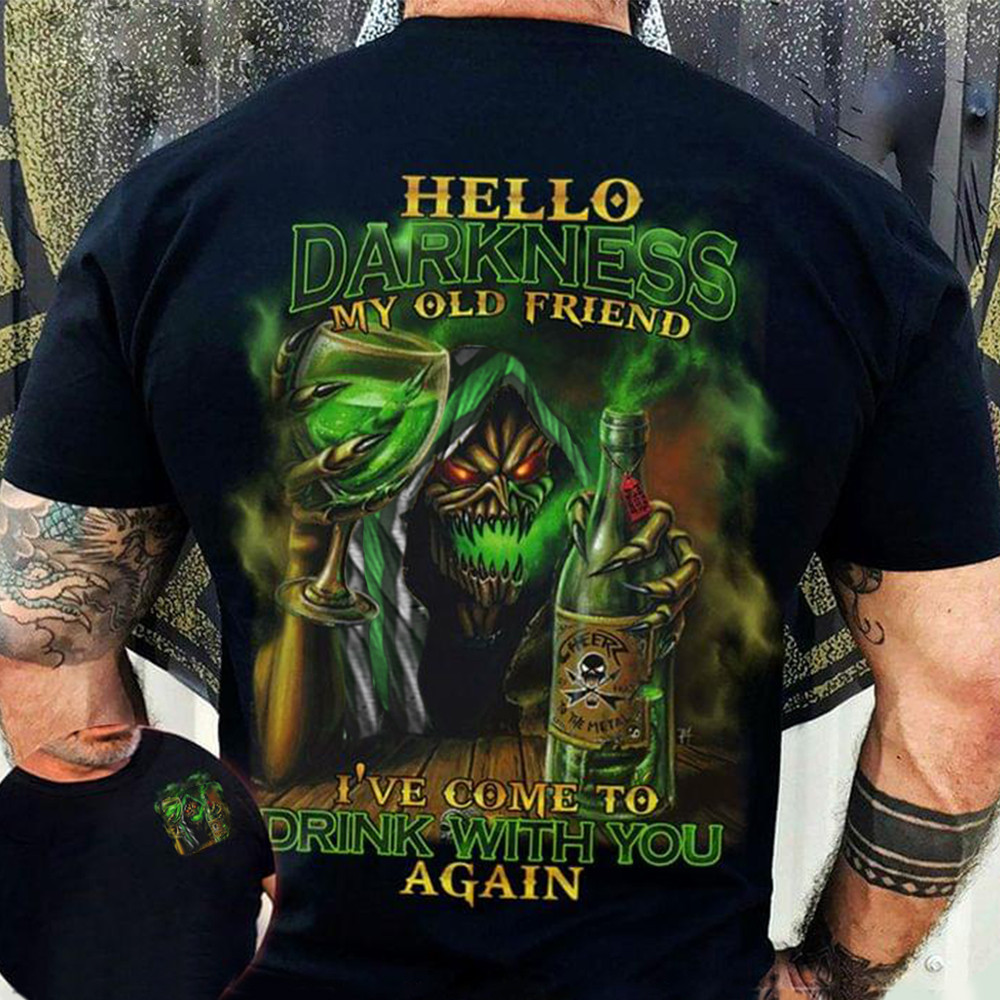 Hello Darkness My Old Friend I’Ve Come To Drink With You Again Shirt Men’S St Patrick’S Day Printed Shirt