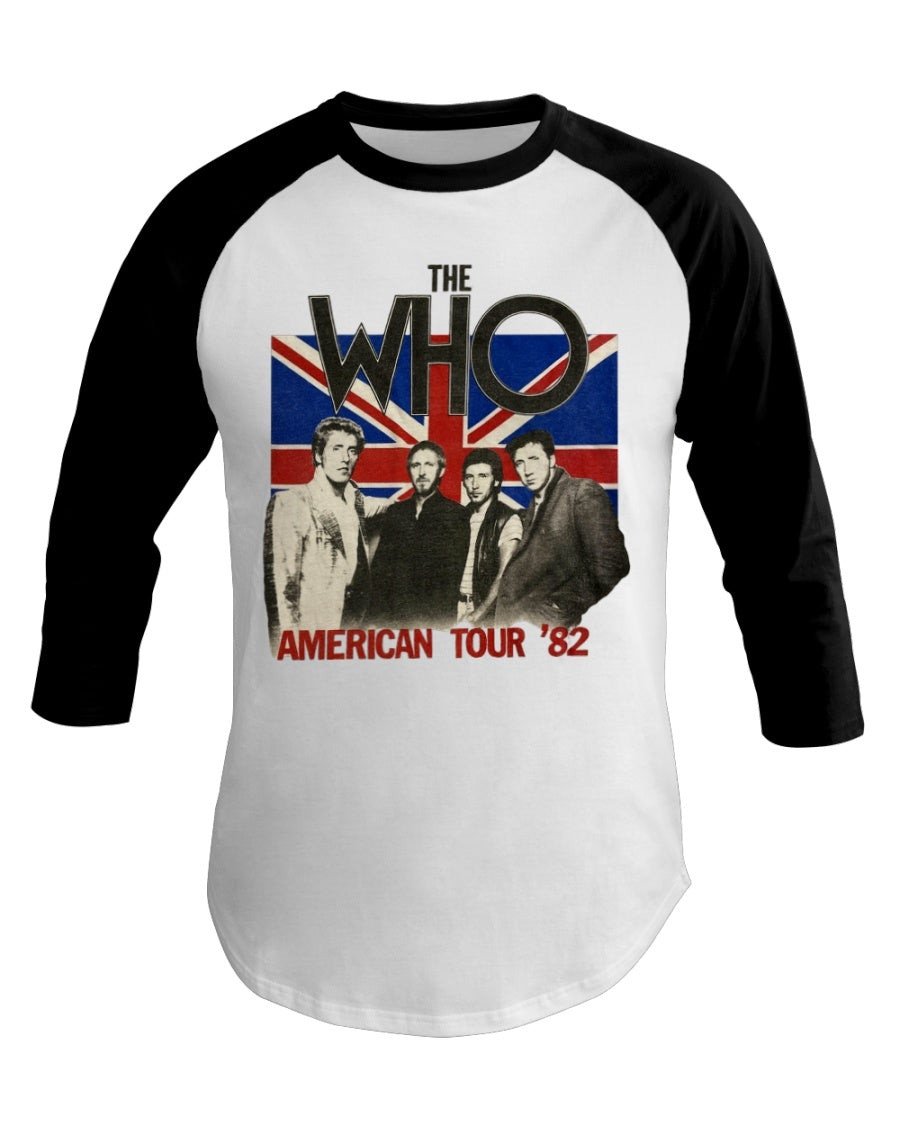 The Who American Tour 1982 Vintage Band 34 Sleeve Raglan Shirt 081721