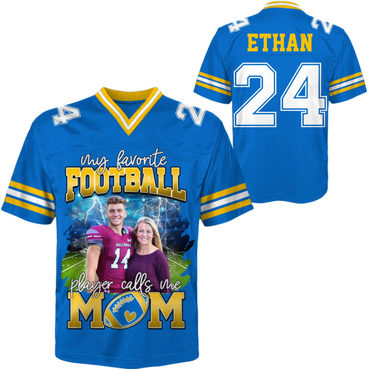 My Favorite Football Player Calls Me Mom Personalized Football Jersey Gift Football Mom Football Dad Game Day