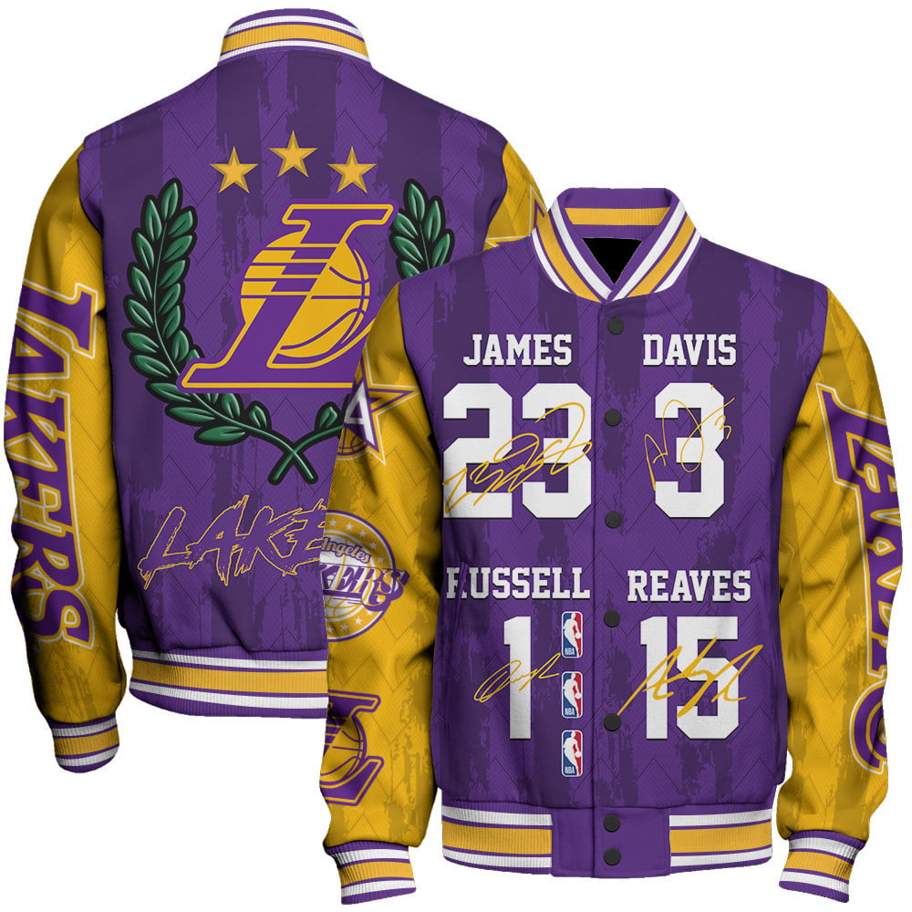 Los Angeles Lakers Best Players Signature Basketball Varsity Jacket SFAT