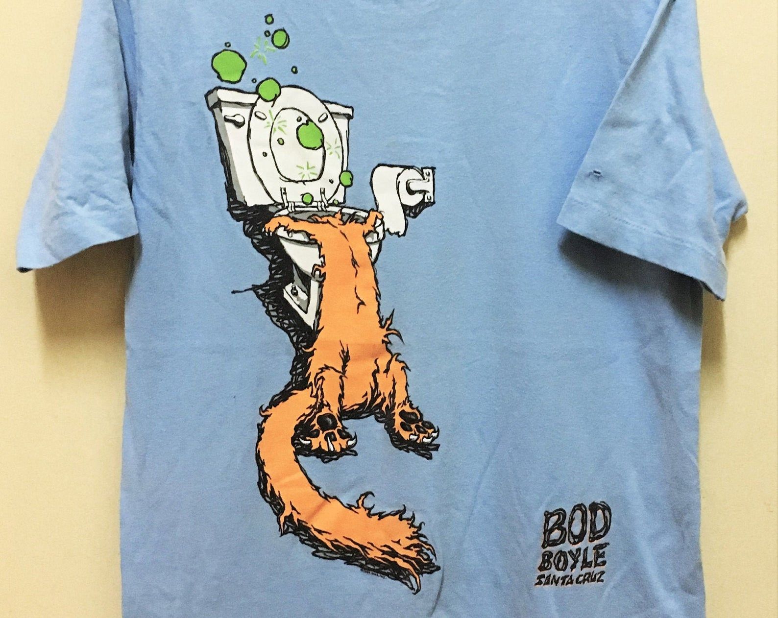 Vintage 1990 Santa Cruz Skateboards Bod Boyle Sick Cat T-Shirt Zorlac Thrasher