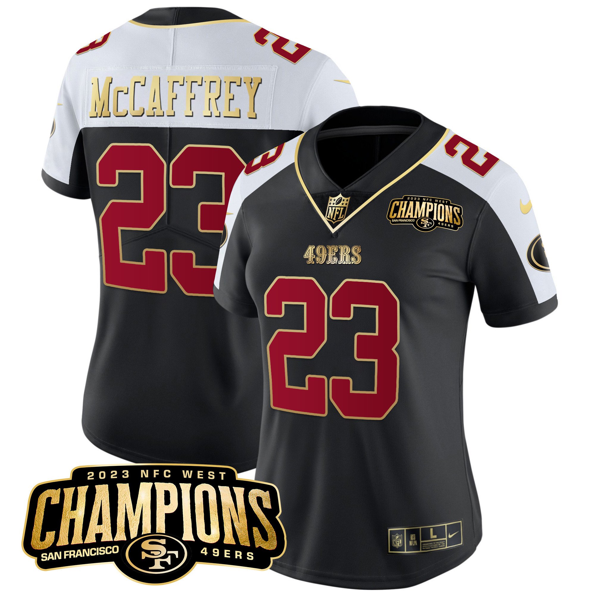 Women’S 49Ers 2023 Nfc West Champions Patch Vapor Jersey V2 – All Stitched