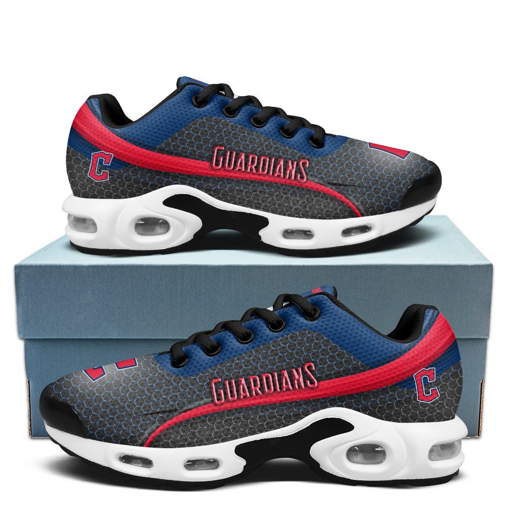 Cleveland Guardians MLB Personalized Name Team Colors Wave Line Beehive Pattern TN Air Max Shoes Air Cushion Sneakers