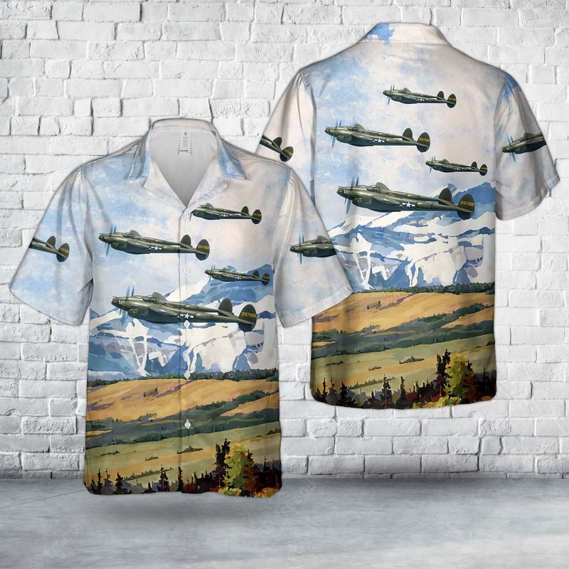 Us Air Force Lockheed P-38 Lightning “Hollywood Hepcat” Hawaiian Shirt