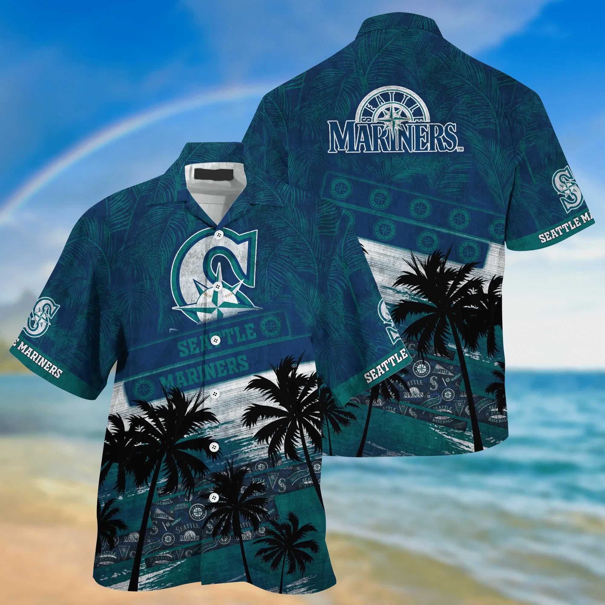 Seattle Mariners Mlb Palm Tree Pattern Hawaii Shirt For Sports Fans Unisex Sport Hawaii Shirt