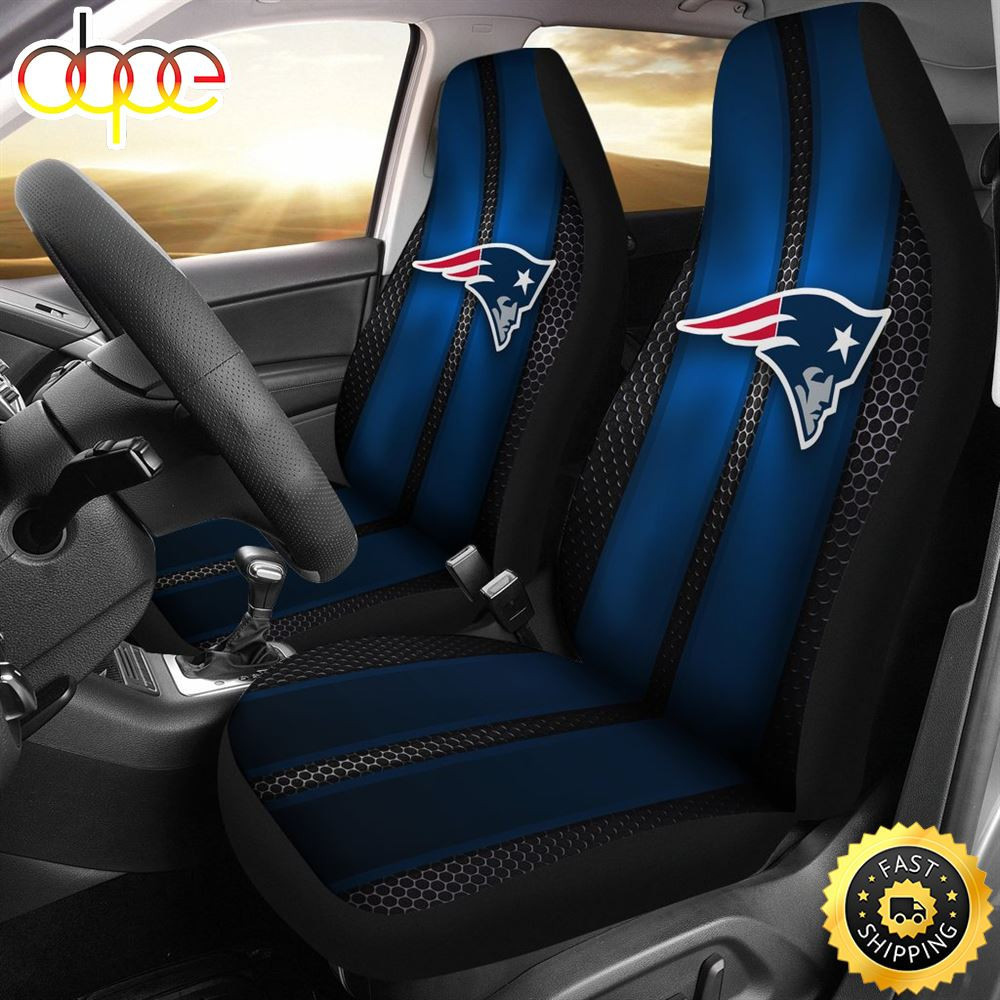 IncRedible Line Pattern New England Patriots Logo Car Seat Cover Set CSC902