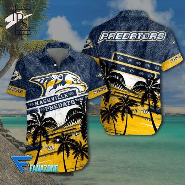 Nhl Nashville Predators Coconut Tree Beach Aloha 3D Hawaiian Shirt
