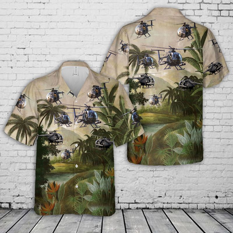 Us Army Md Helicopters Mh-6 Little Bird Hawaiian Shirt