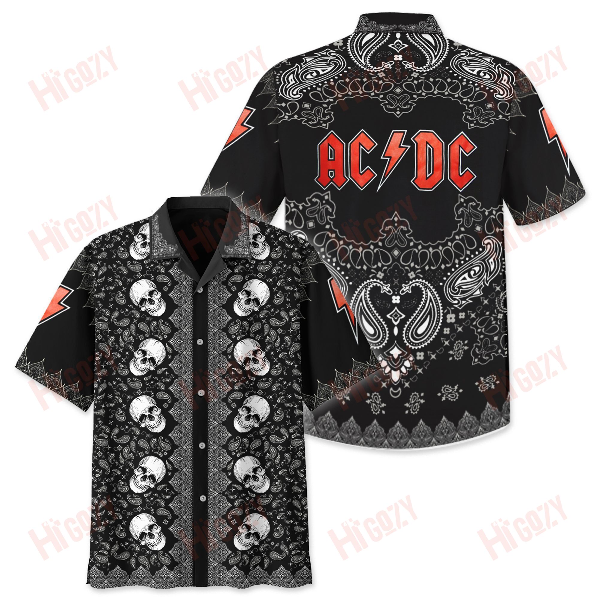 Ac/Dc Band Aloha Shirts, Ac Dc Band …