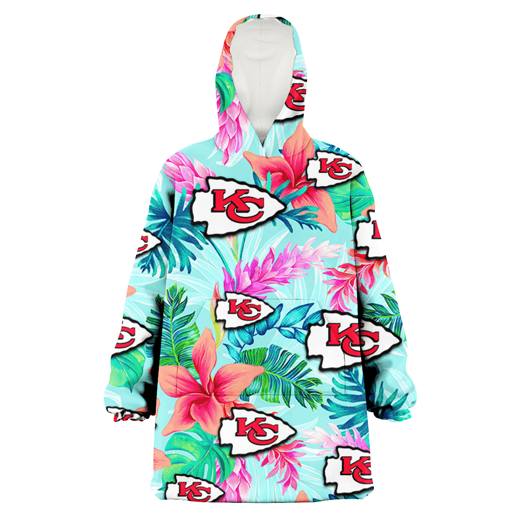 Kansas City Chiefs Coral Porcelain Flower Violet Orchid Light Blue Background 3D Printed Hoodie Blanket Snug Hoodie