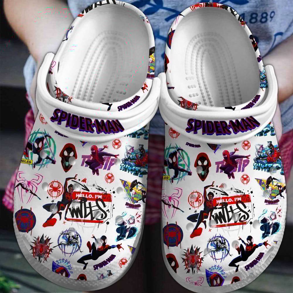 Footwearmerch Spider Man Across The Spider-Verse Movie Crocs Crocband Shoes Clogs For Men Women And Kids Hoodyx Style