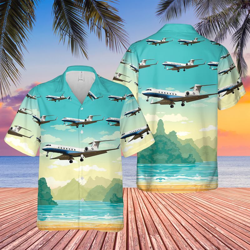 Us Army Gulfstream C-37B Hawaiian Shirt