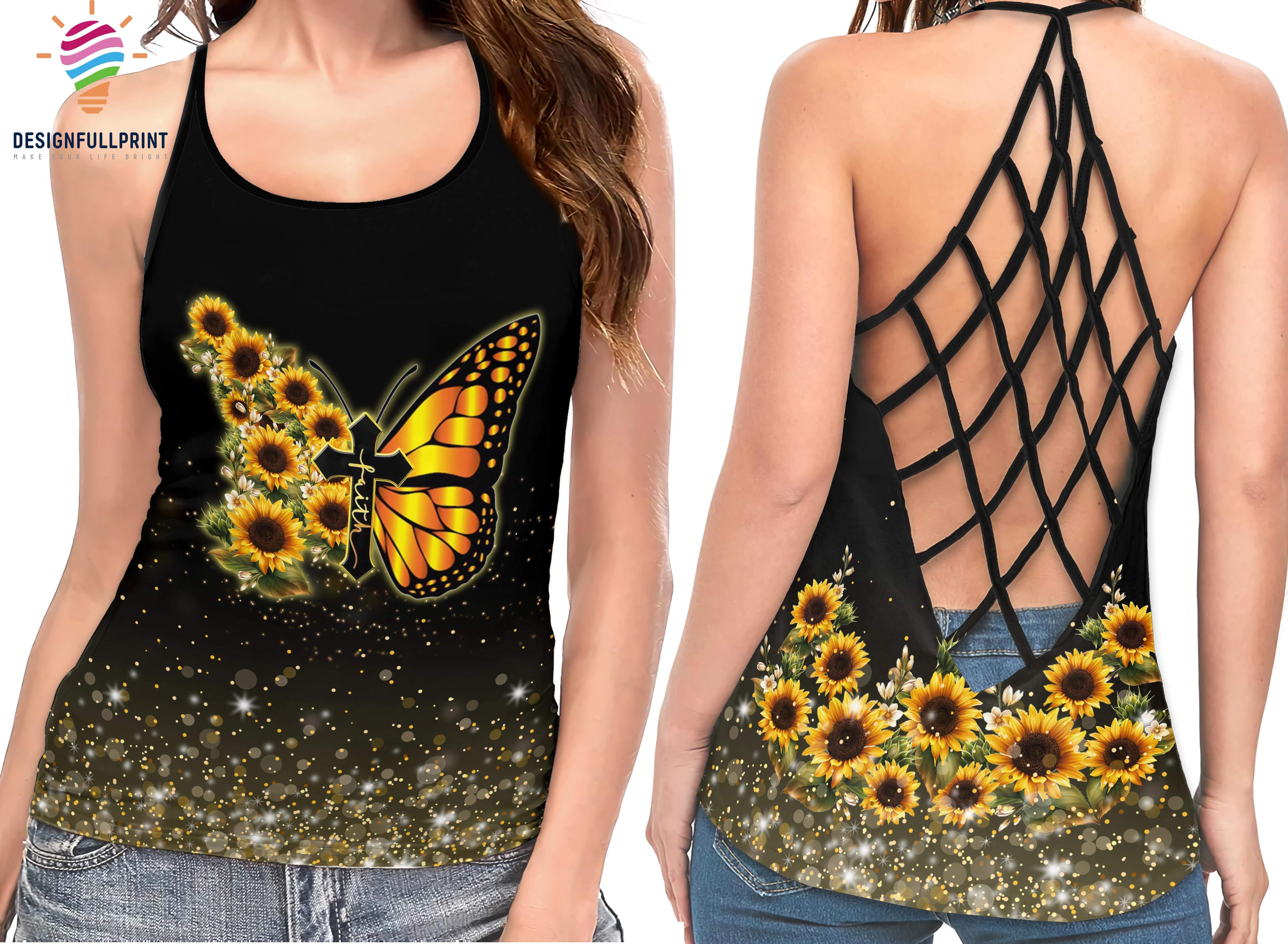 Gift For Christian Cross Sunflower L …