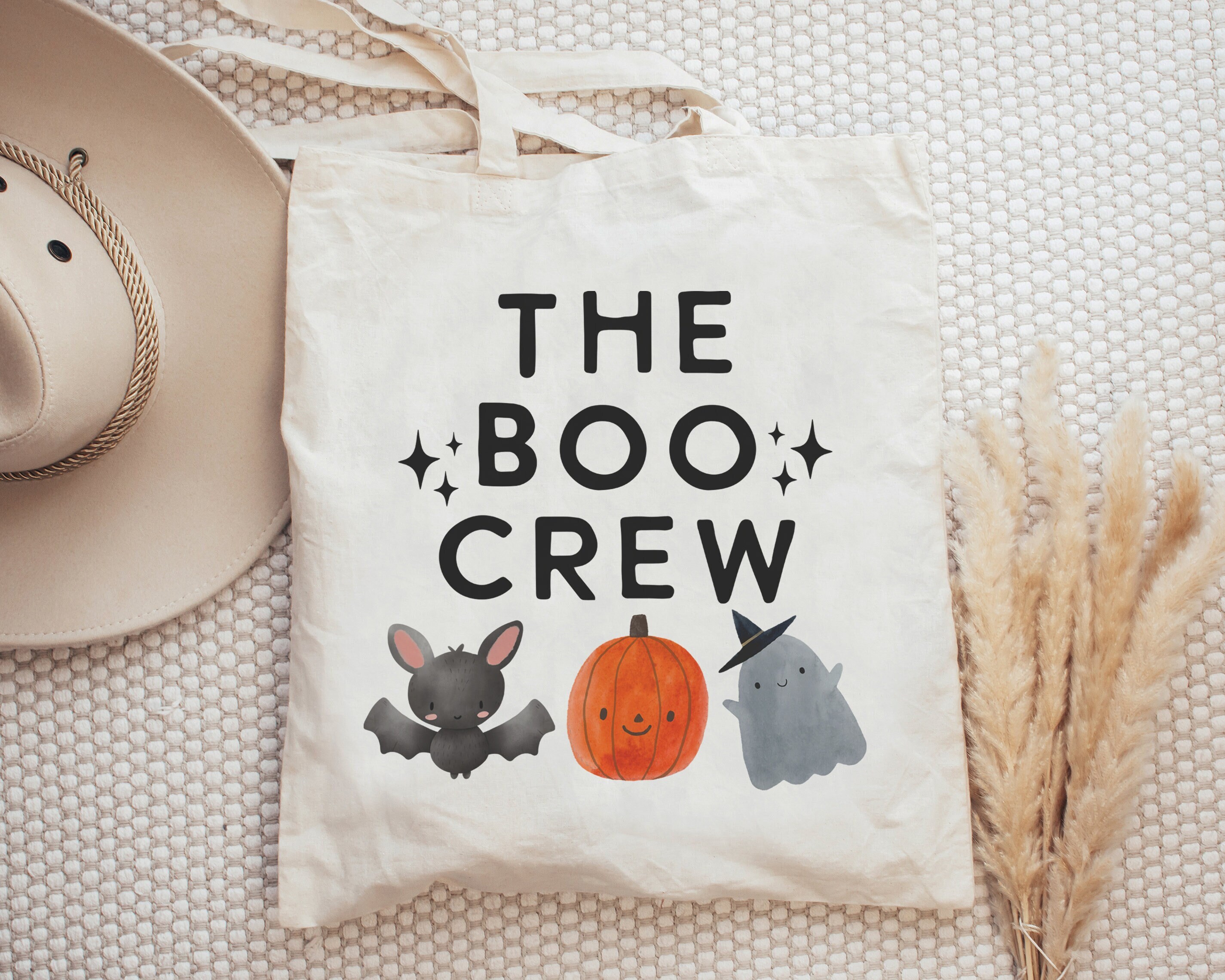 Trick or Treat Bag Halloween Tote Bag Halloween Trick or Treat Bag Boo Crew Matching Halloween Candy Bag Halloween Tote Bag Canvas Spooky