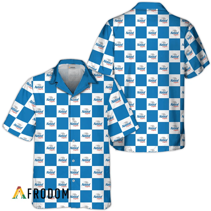 Natural Light Checkerboard Hawaiian Shirt