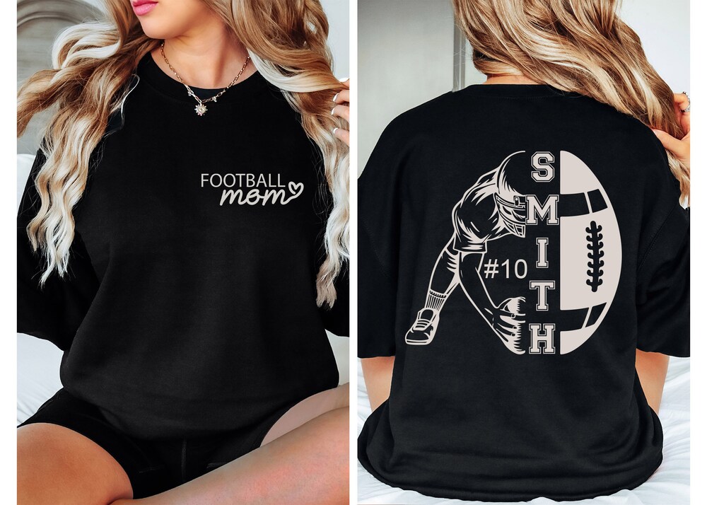 Customized Football Mom Sweatshirt - Your Name Football Shirt - Football Shirt - Game Day Shirt - Football Season Shirt - Football Mom Shirt - Halloween Collection From Snorider