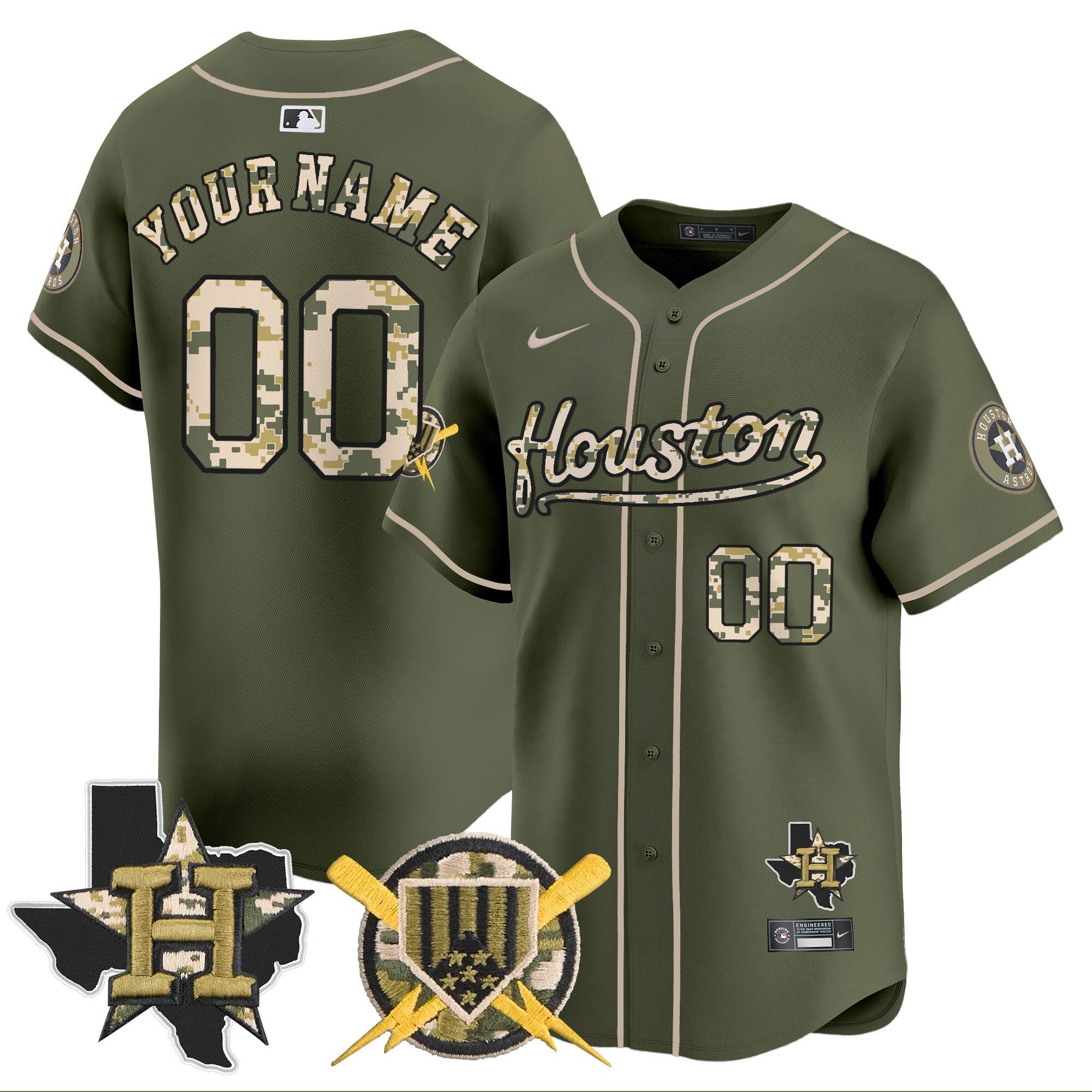 Astros Armed Forces Day Vapor Premier Limited Custom Jersey – All Stitched