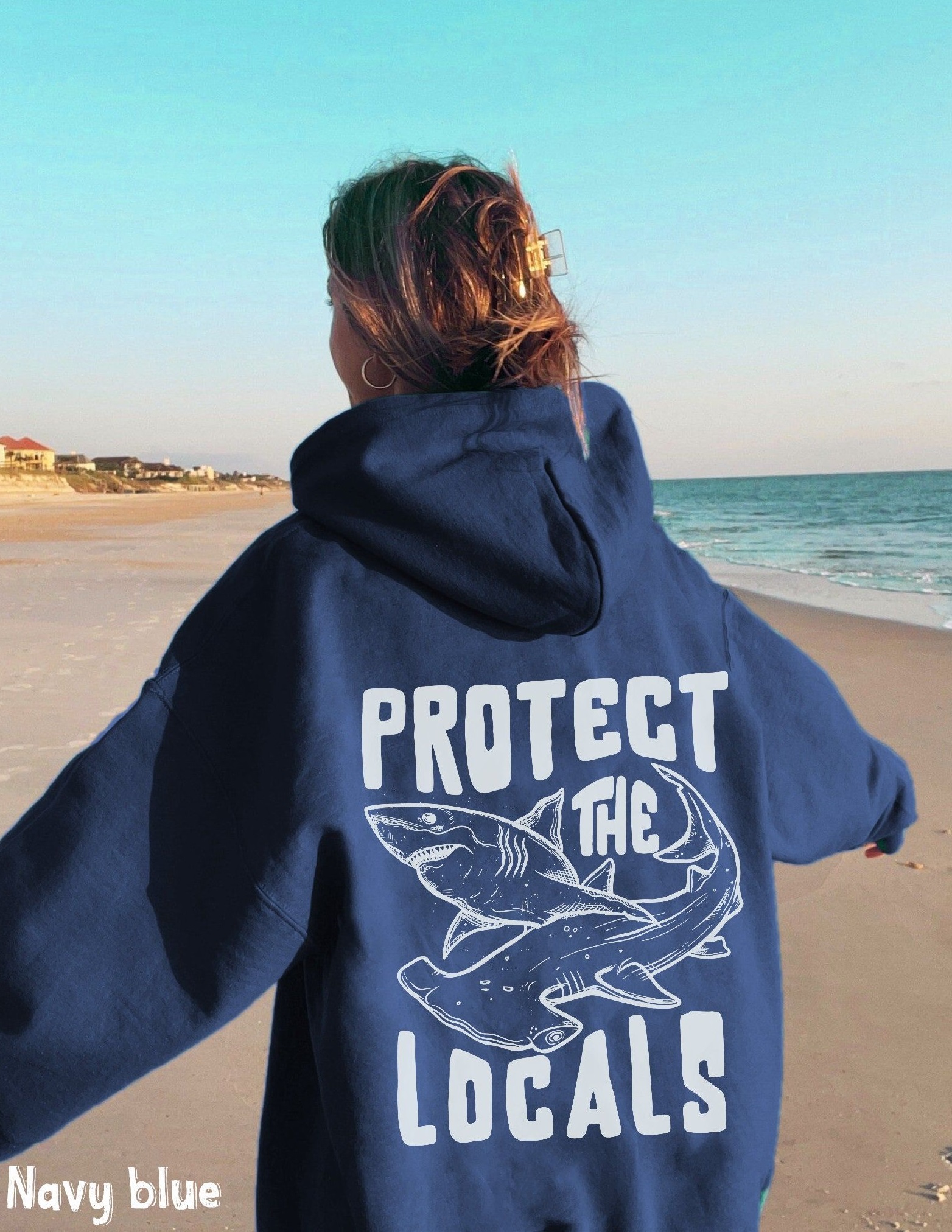 Protect The Locals   Great white Shark Sweatshirt   Save The Local Sharks Hoodie