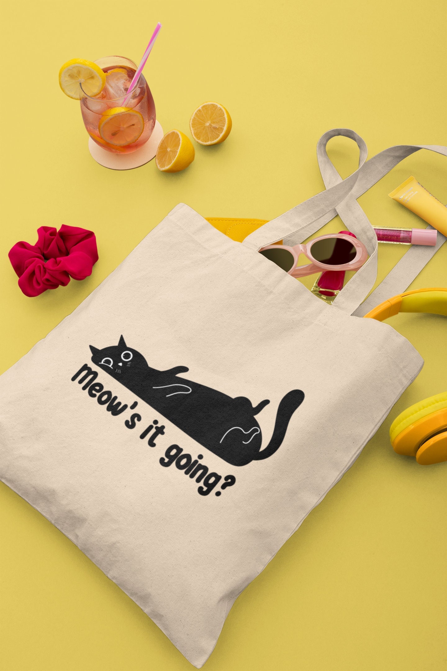 Meow’s it going tote bag, Cat lover gifts, Cat lovers gift, gift for friend, gift for her, Shopping bag uk, Cat gift, Christmas present