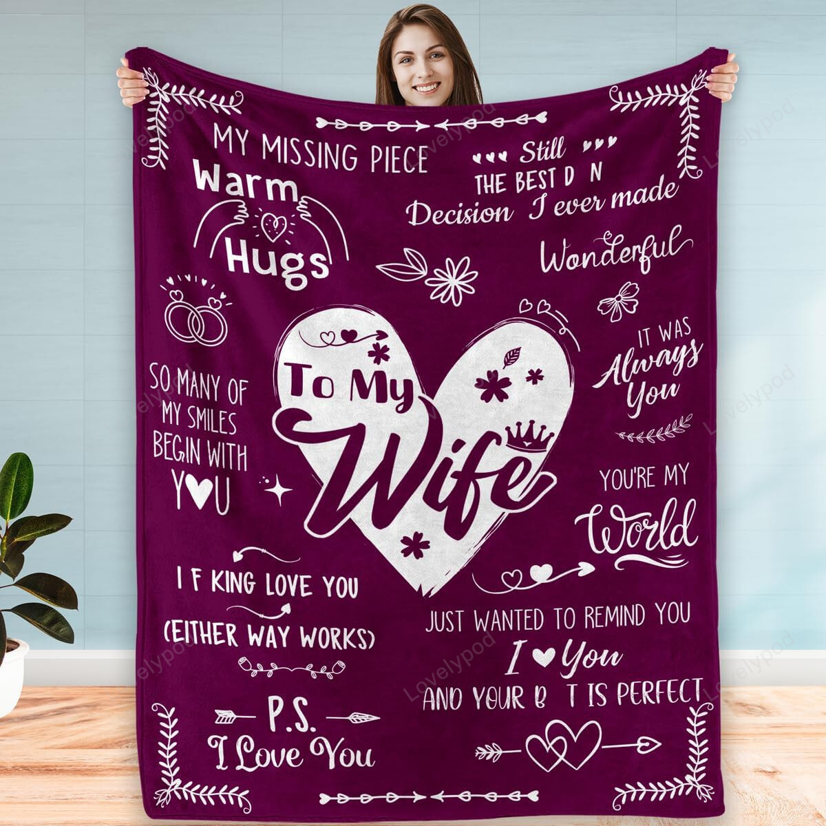ShirtHome 2025 Gifts To My Wife Throw Blanket, Blankets For Wife, Gifts For Wife, Wife Gifts For Birthday Anniversary Christmas New Year