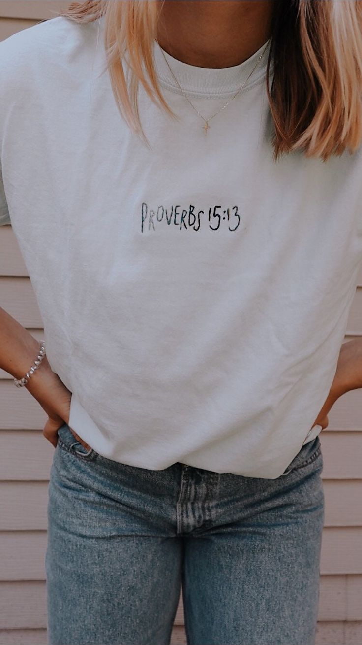 Bible Verse Embroidered Shirt, Outfi …
