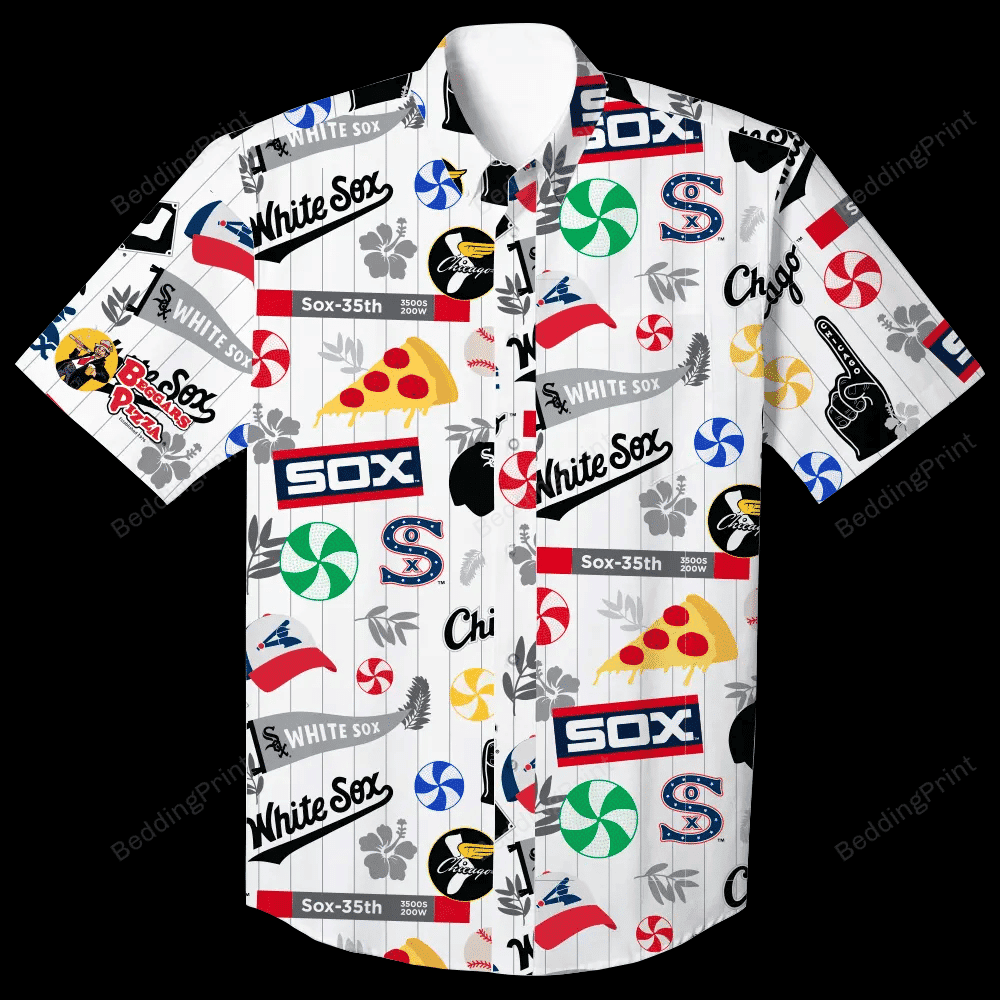 Chicago White Sox Mlb Beggars Pizza Hibiscus Flower Aloha 3D Hawaiian Shirt