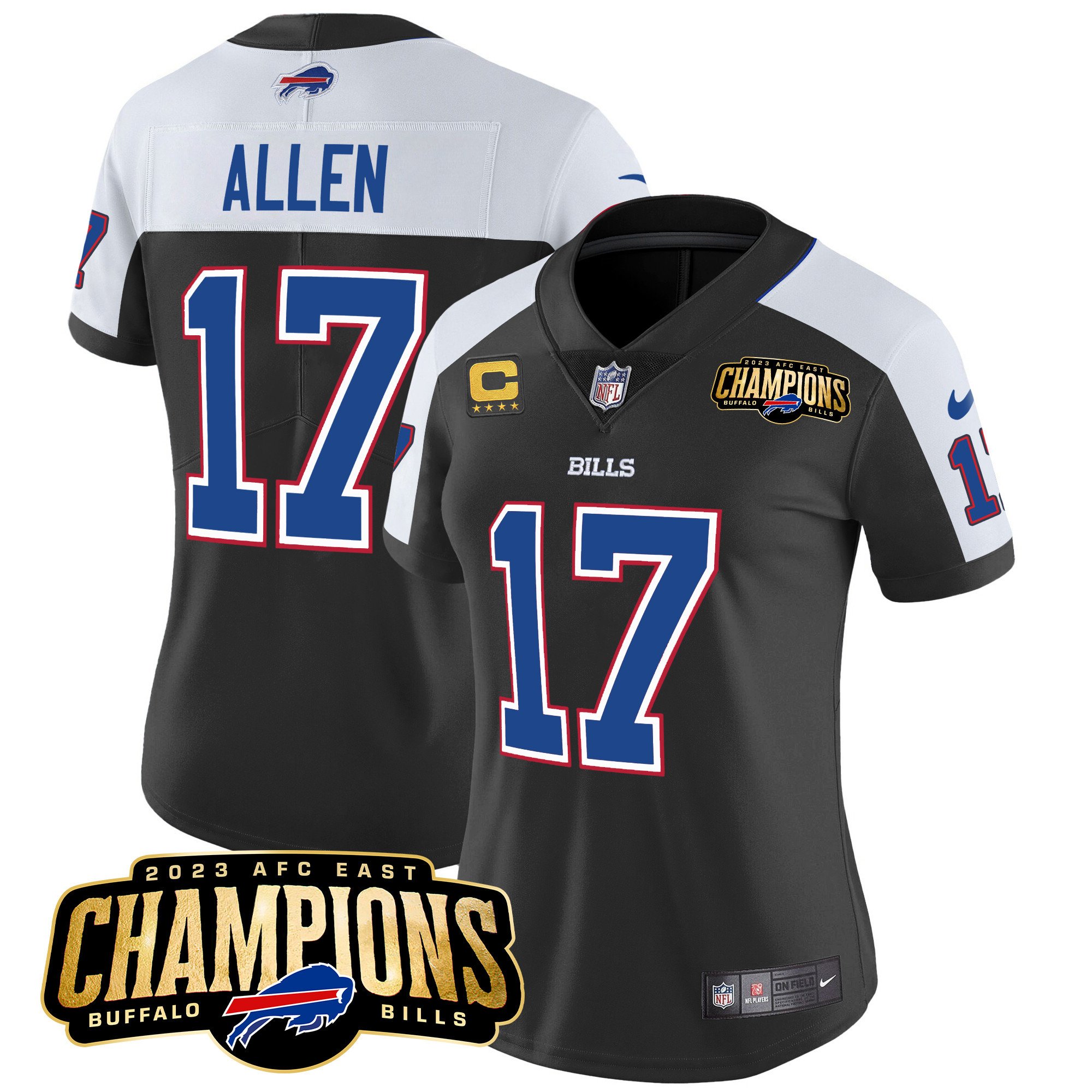 Women’S Bills 2023 Afc East Champions Patch Vapor Jersey – All Stitched