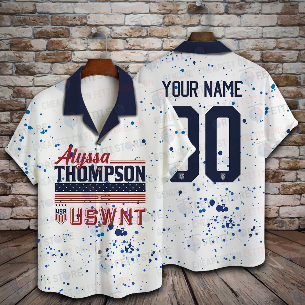 Custom Name Number Alyssa Thompson Uswnt 2023 White Hawaiian Shirt