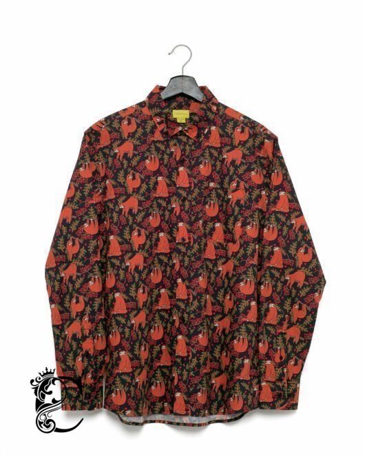 Sloths Printed Casual Button-Down Lo …