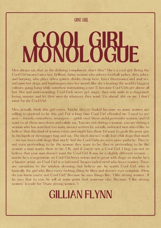 Cool Girl Monologue Poster