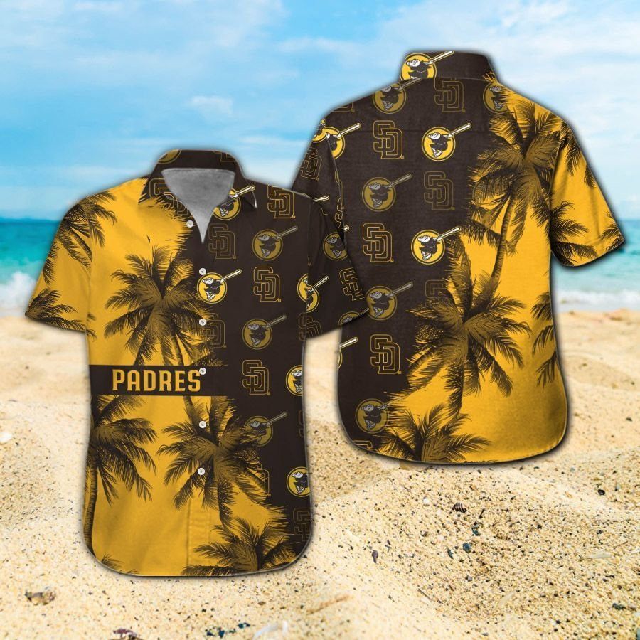 San Diego Padres Short Sleeve Button Up Tropical Hawaiian Shirt Ver03