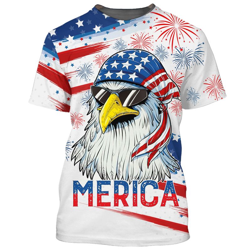 Men’S Eagle Usa Patriotic Hawaiian Shirt – Patriotic Aloha Shirts, 4Th Of July Shirt