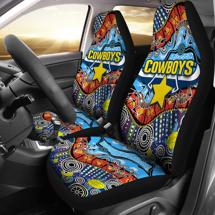 NRL North Queensland Cowboys Indigenous Car Seat Cover Set CSC5222